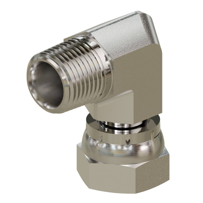 1501-04-08 NPTF Pipe Male x NPSM Pipe Swivel Female 90° Elbow